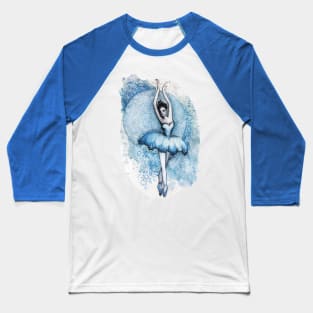 Blue Ballerina Baseball T-Shirt